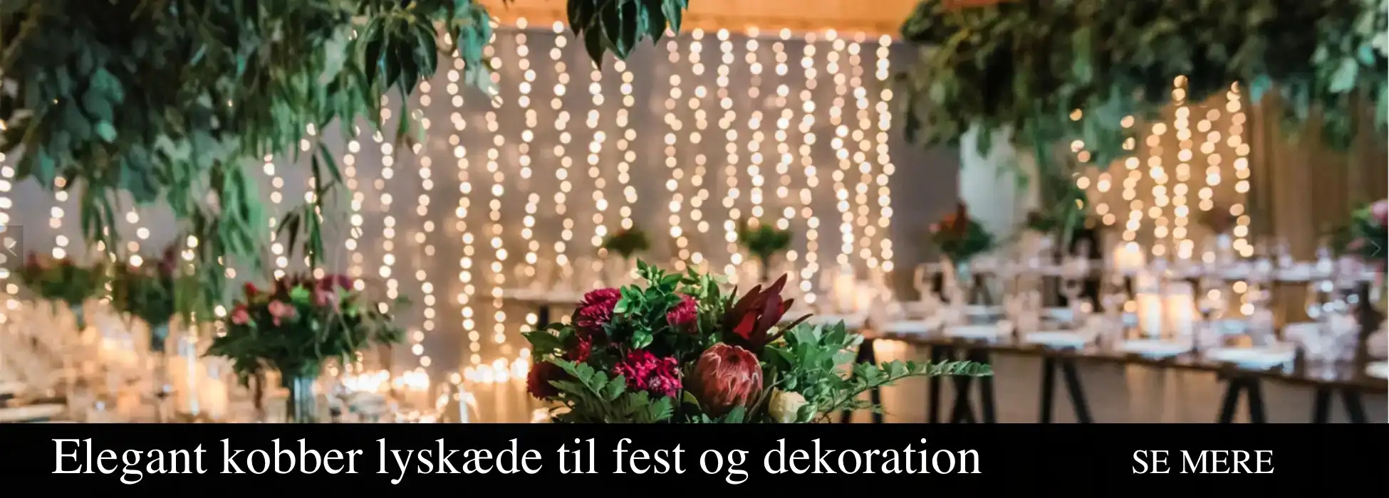 Elegant kobber lyskæde til fest og dekoration